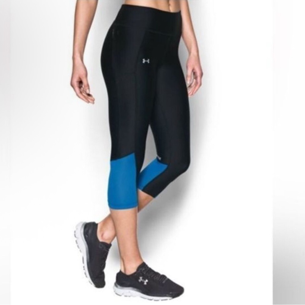 Under Armour Athletic Leggings Black & blue Compression Fit SMALL workouts